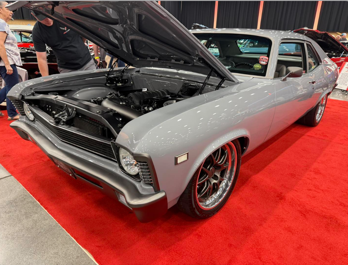 "Metal Brothers Hot Rods custom-built classic car inside their Theodore, Alabama workshop — expert craftsmanship from MBhotrods.com."